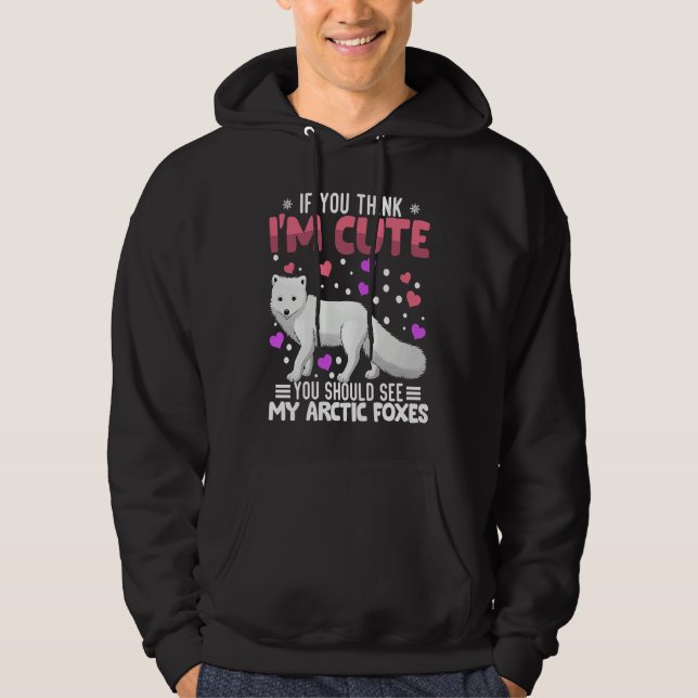 Arctic Foxes Heart Valentine's Day Animal For Wome Hoodie (Framsida)
