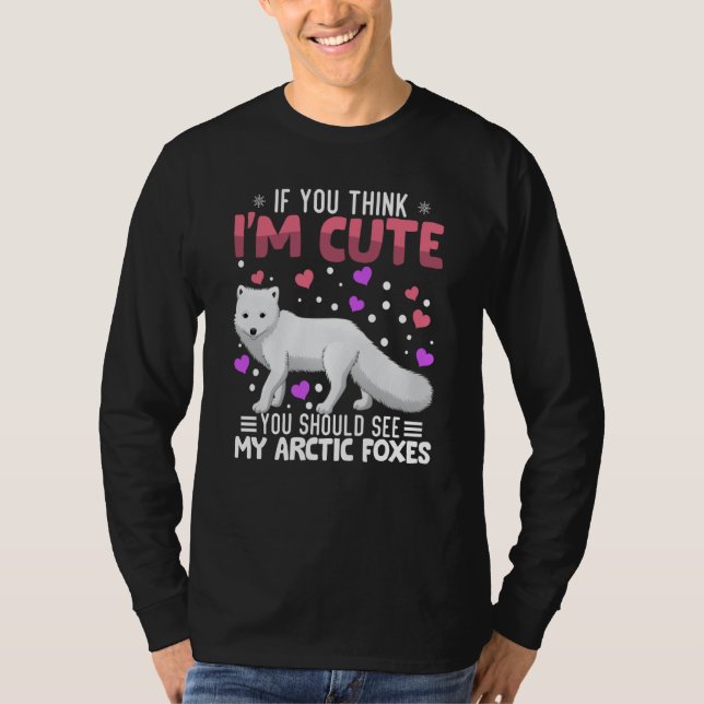 Arctic Foxes Heart Valentine's Day Animal For Wome T Shirt (Framsida)