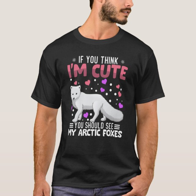 Arctic Foxes Heart Valentine's Day Animal For Wome T Shirt (Framsida)