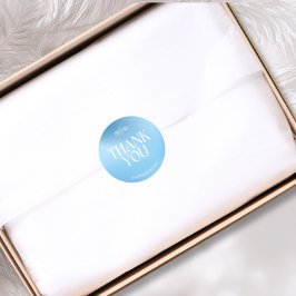 Arctic Ice Blue Gradient Business Logo Thank You Runt Klistermärke
