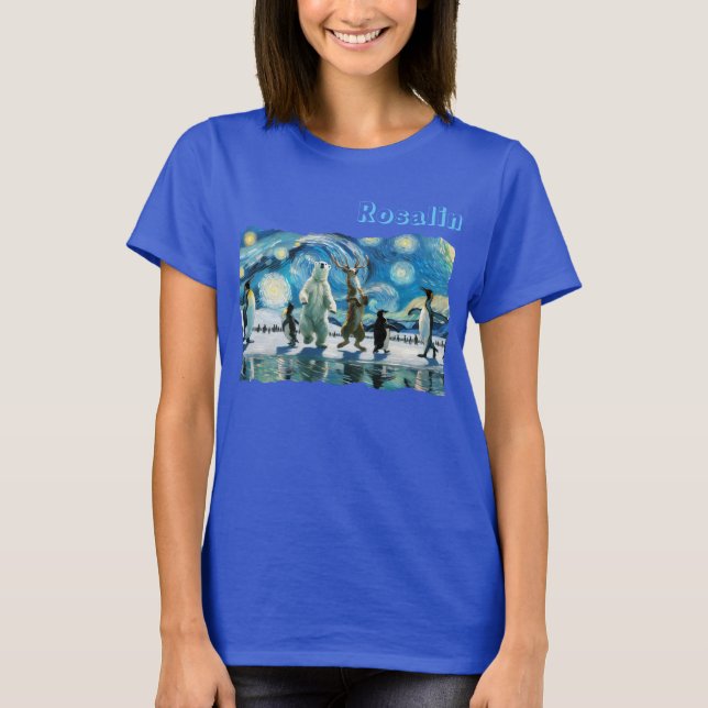 Arctic Line Dance Dam T Shirt (Framsida)