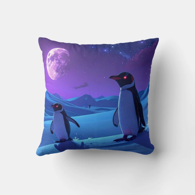 Arctic Night Penguins Kudde (Baksida)