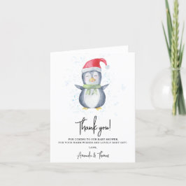 Arctic söt Pingvin tack baby shower  Kort
