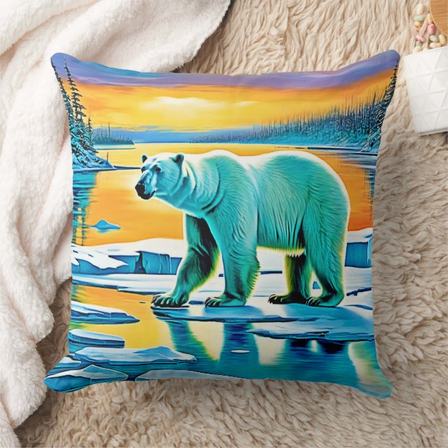 Arctic Sunset Polar Majesty Kudde (Filt)