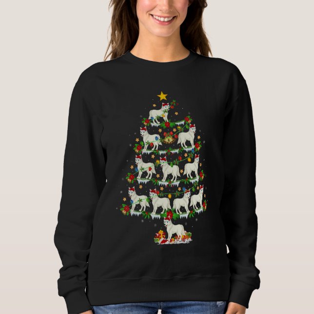 Arctic Wolf  Xmas Lights Arctic Wolf Christmas Tre T Shirt (Framsida)