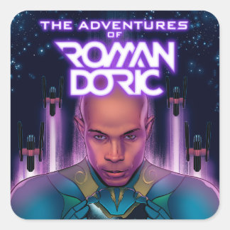 ARD Tecknad Bok Cover Sticker Fyrkantigt Klistermärke