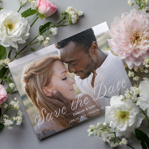 Ardent Romantik Photo Bröllop spara datum Vykort