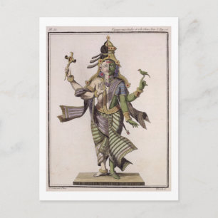 Ardhanarishvara, från 'Voyage aux Indes et a la Ch Vykort
