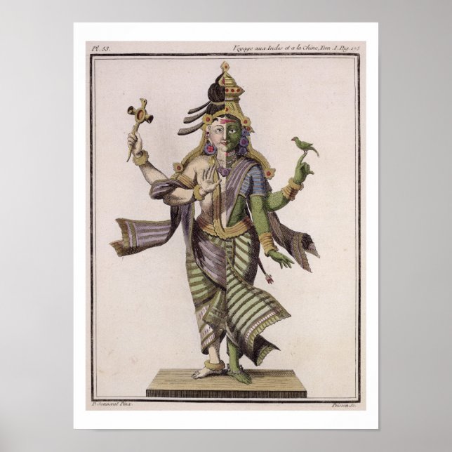 Ardhanarishvara från "Voyage aux Indes et la Ch" Poster (Framsidan)