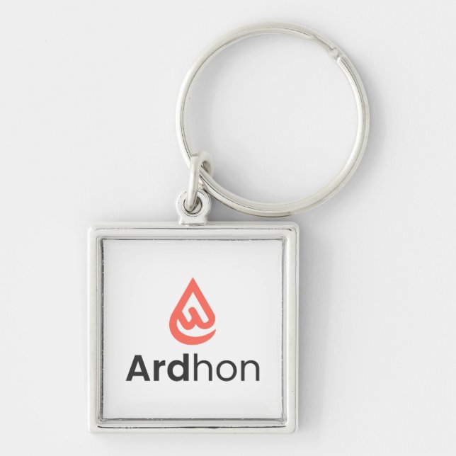 Ardhon - bär din stil, på ditt sätt fyrkantig silverfärgad nyckelring (Framsidan)