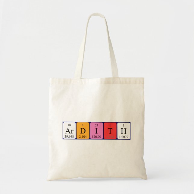 Ardith Periodisk bord namn tote bag Tygkasse (Framsidan)