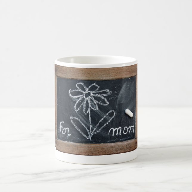 Ardoise 10 Flower för Mamma White Mugg (Center)
