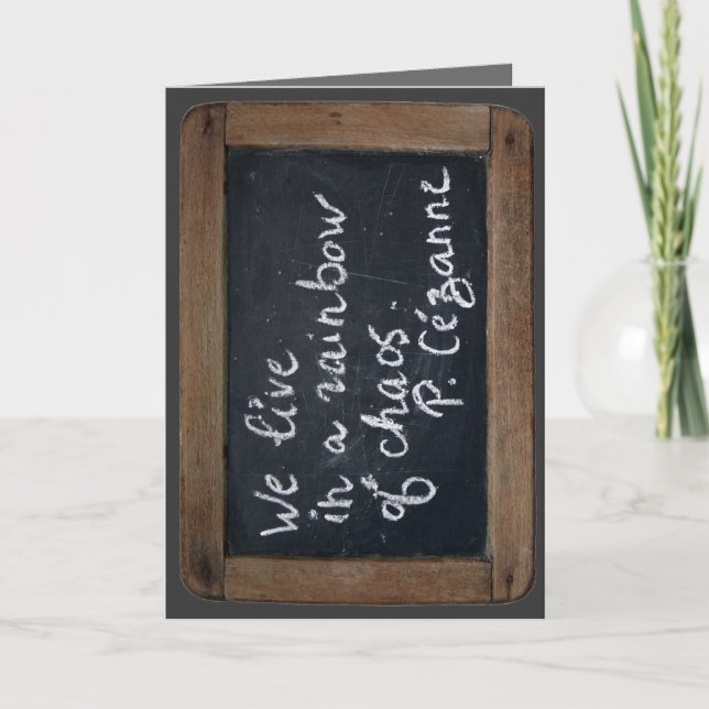 Ardoise Rustic School Slate Cezanne's Quote H Card Kort (Framsida)