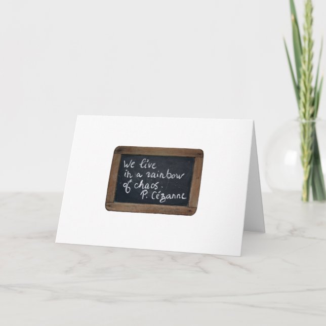 Ardoise Rustic School Slate Cezanne's Quote W Card Kort (Framsida)