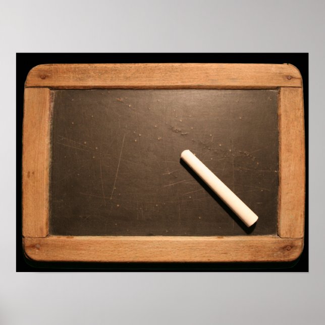 Ardoise Vintage School Slate med Chalk B Poster (Framsidan)