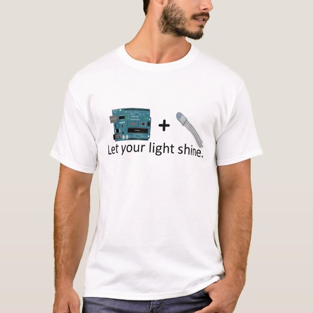 Arduino + RGB LEDDE = inspiration Tee Shirt (Framsida)