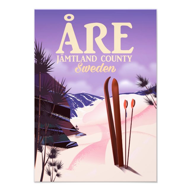 Åre skidreseaffisch för Sverige Fototryck (Framsidan)