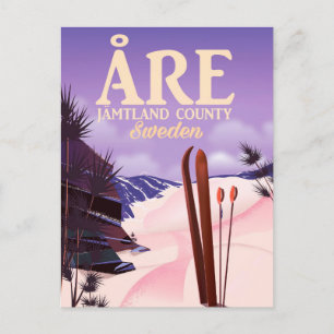 Åre skidreseaffisch för Sverige Vykort