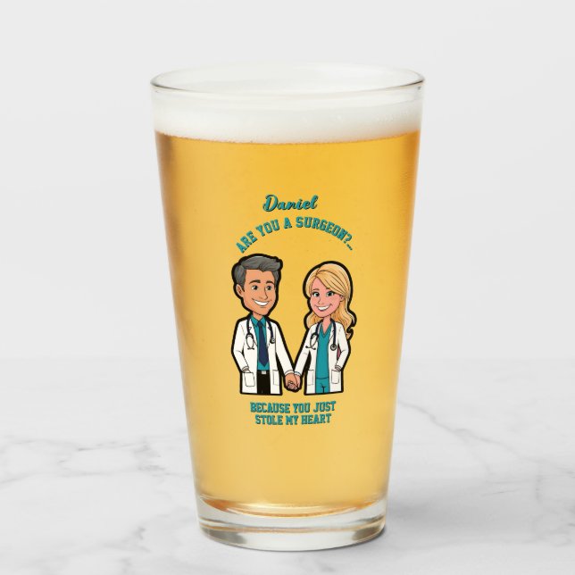 Are you a surgeon? Because you just stole my heart Glaskopp (Framsida fylld)