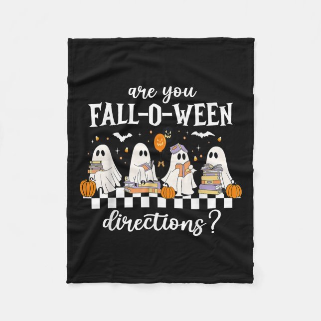 Are You Fall O Ween Directions Funny Teacher Ghost Fleecefilt (Framsidan)
