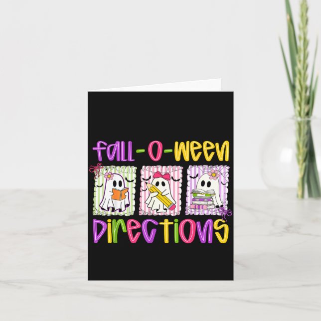 Are You Fall-o-ween Directions Funny Teacher Hallo Kort (Framsida)