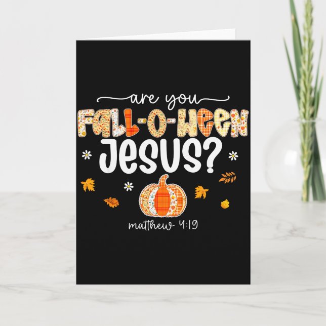 Are You Fall-o-ween Jesus Christian Halloween Pump Kort (Framsida)