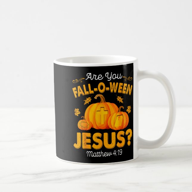 Are You Fall-o-ween Jesus Christian Pumpkin Hallow Kaffemugg (Höger)