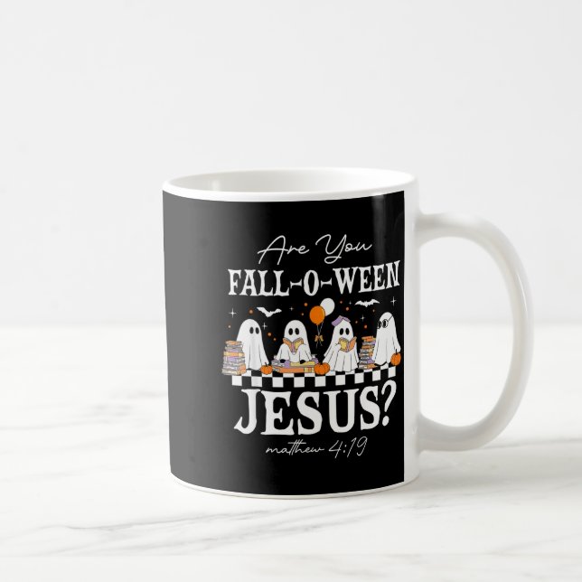 Are You Fall-o-ween Jesus Matthew 4_19 Halloween C Kaffemugg (Höger)