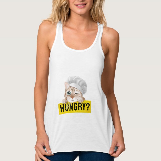 are you hungry cat lovers design  linne med racerback  (Framsida)