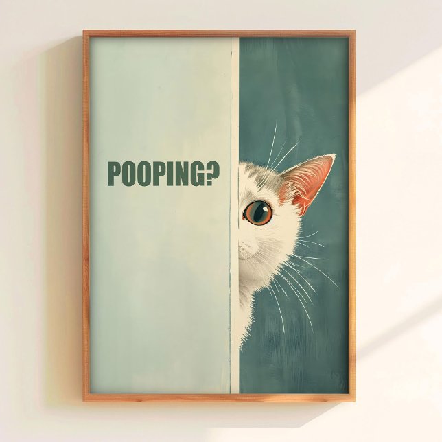Are You Pooping Poster Printable Cat Bathroom Art  (Skapare uppladdad)