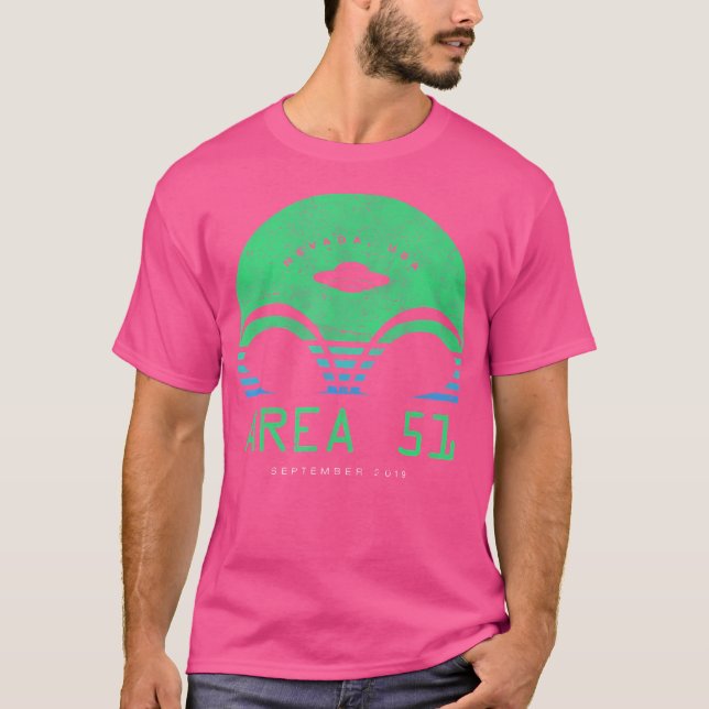 Area 51 2019 Sunset Alien Head Ufo T Shirt (Framsida)
