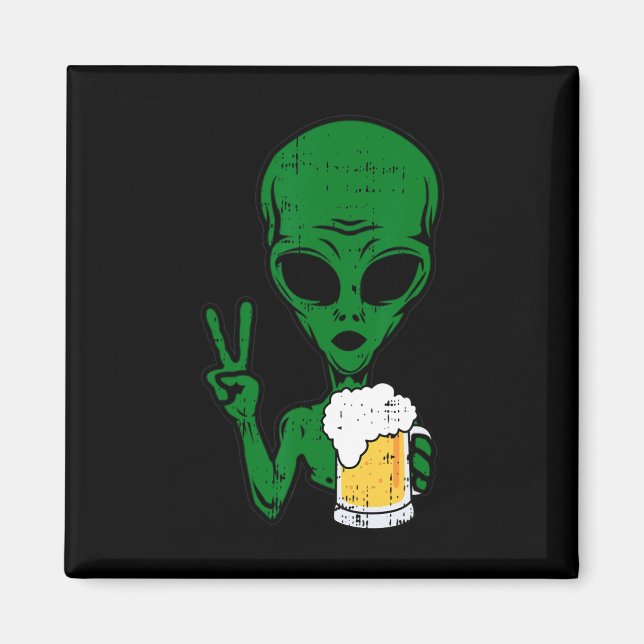 Area-51 Alien Beer Fredstecken Lazy Drinking Hallo Magnet (Framsidan)