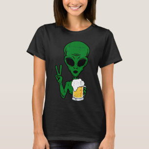 Area-51 Alien Beer Fredstecken Lazy Drinking Hallo T Shirt