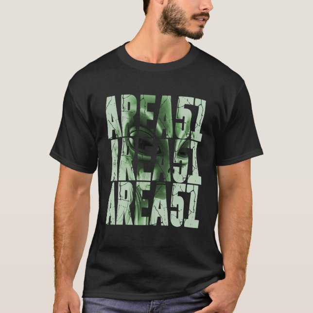 Area 51 Alien Gray UFO Extra Terrestrial Life UFO T Shirt (Framsida)