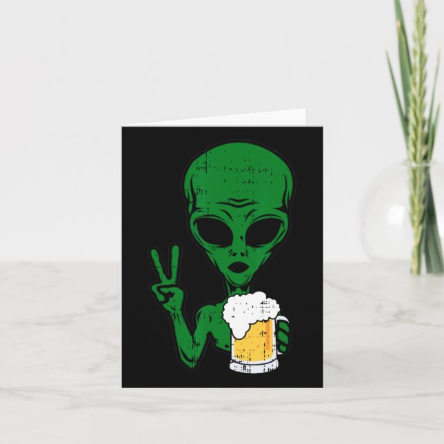 Area-51 Alien Öl Fredstecken Lätt Dryckeshalloween Kort (Framsida)