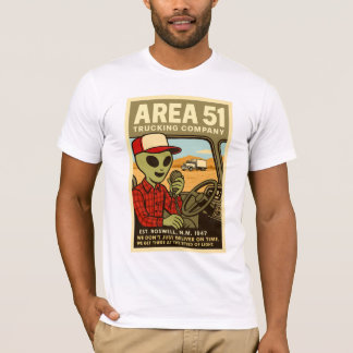 Area 51 Lastbil Driver Roswell Utomjordingars 1950 T Shirt
