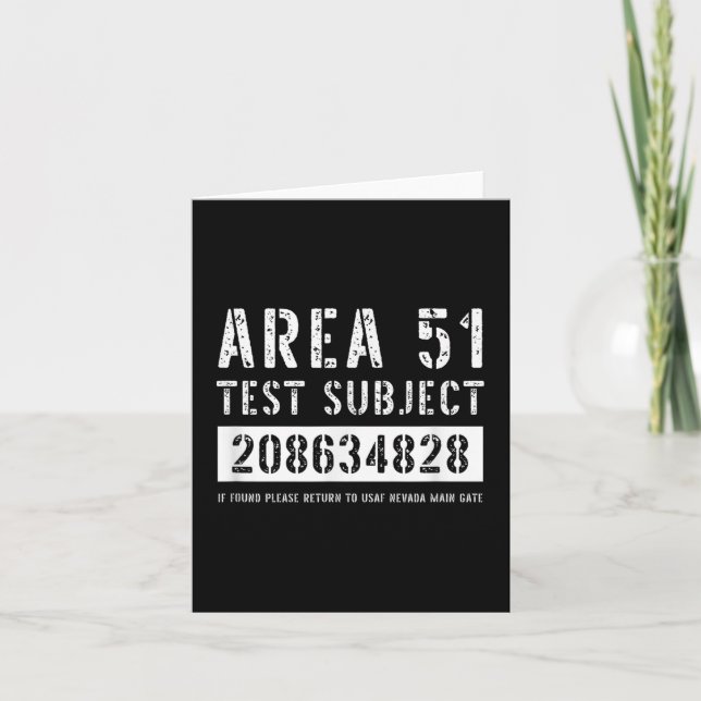 Area 51 Test Ämne 4828 Utomjordisk Bortförande Hal Kort (Framsida)
