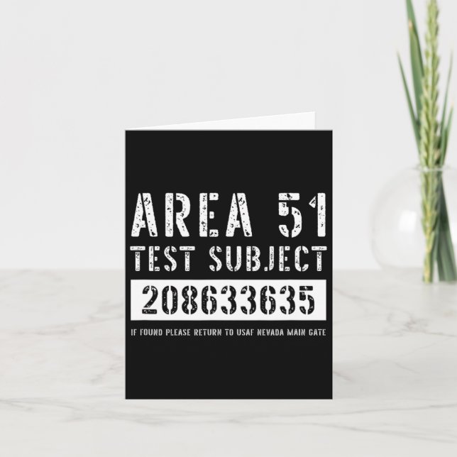 Area 51 Testperson 3635 Utomjordisk Bortföring Hal Kort (Framsida)