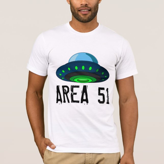 AREA 51 UFO T-TRÖJOR TEES T SHIRT (Framsida)