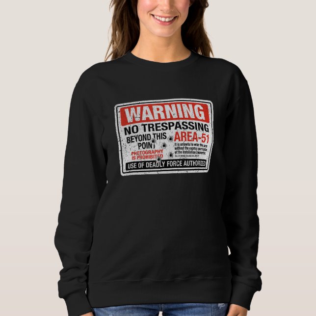 Area 51 Warning Sign Extraterrestrial Highway Neva T Shirt (Framsida)