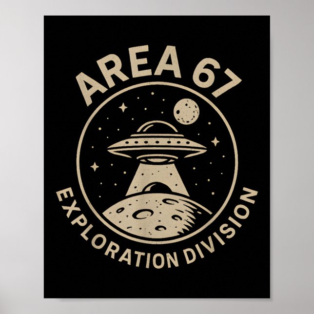 Area 67 Exploration Division Funny 67 Meme Ufo Des Poster (Framsidan)