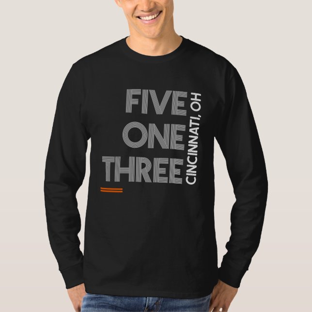 Area Code 513 Cincinnati Ohio City Area Code T Shirt (Framsida)