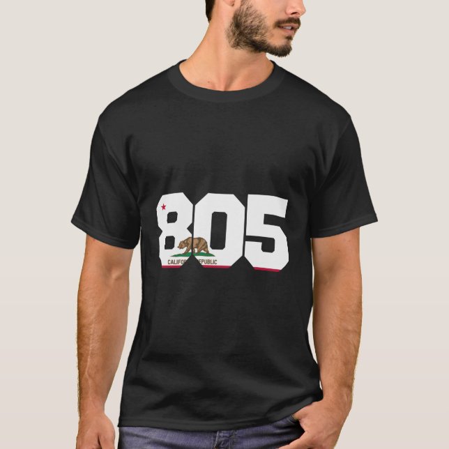 Area Code 805 Santa Barbara California T Shirt (Framsida)