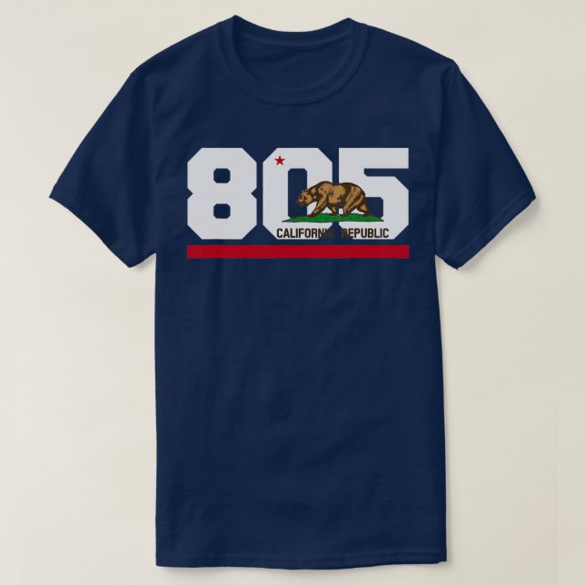 Area Code 805 Santa Barbara California T Shirt (Design framsida)