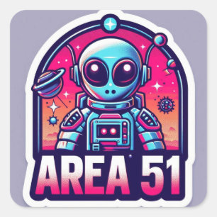 Areal-51 Fyrkantigt Klistermärke
