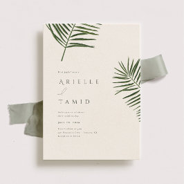 Areca Modern Watercolor Handflatan Bröllop Inbjudningar