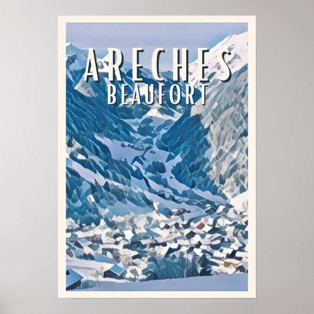 Areches Beaufort Station de ski Poster (Framsidan)