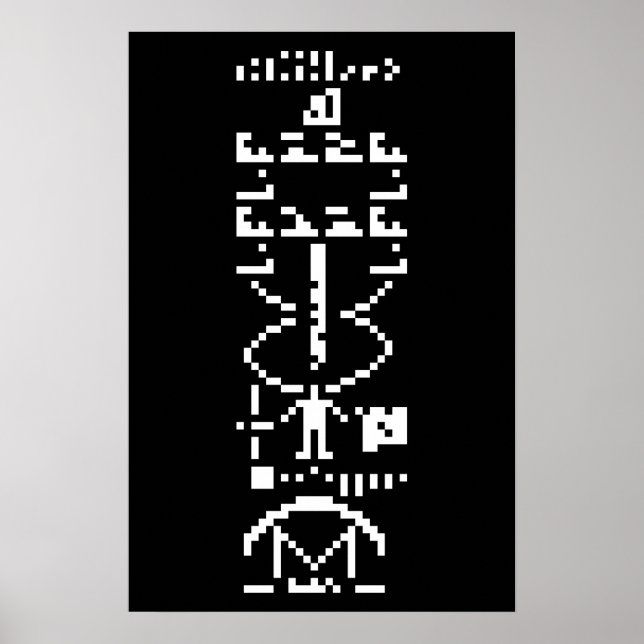 Arecibo-binära meddelandet 1974 poster (Framsidan)