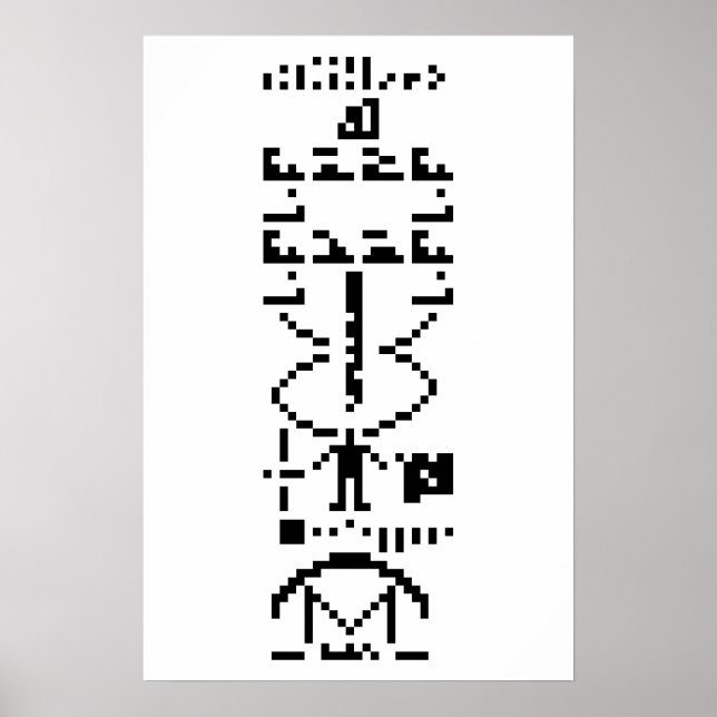 Arecibo-binära meddelandet 1974 poster (Framsidan)