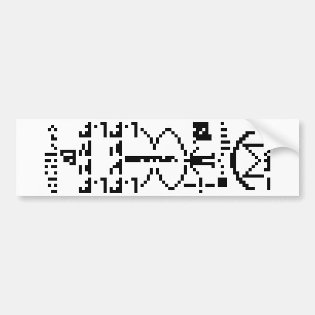 Arecibo binärt meddelande 1974 bildekal (Framsidan)